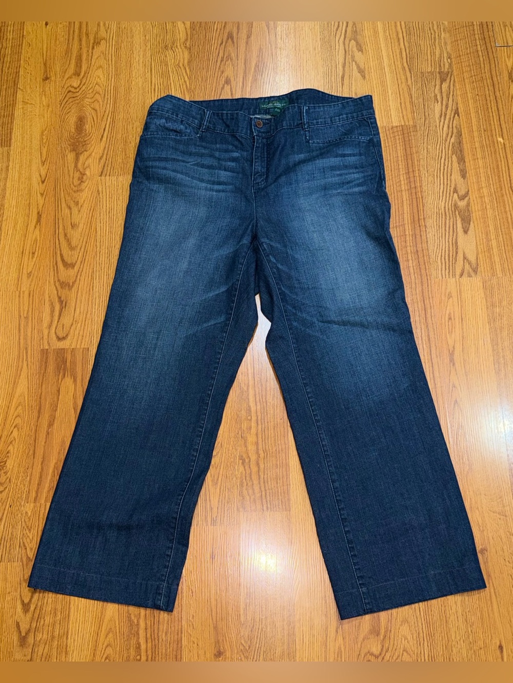 Lauren Ralph Lauren Jeans Co Womens Casual Pants Dark Wash Blue Size W 16
